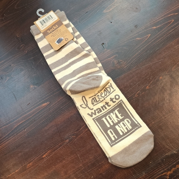 Lazy One Striped Socks- I Already Want To Take A Nap - Picture 1 of 4